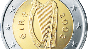 Irische Harfe auf dem Zwei-Euro-Stück als Beispiel für ein Instrument mit I.