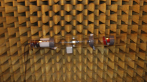 Foto vom Aufbau zur Messung des Schallabsorptionsgrad