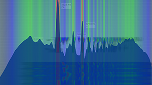 Ein Frequenzanalyse-Tool zeigt die tonale Energie-Verteilung.