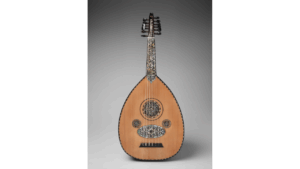 Dieses Bild zeigt das arabische Saiteninstrument Oud. Auf ihr wird Musik mit Mikrotonalität gespielt.